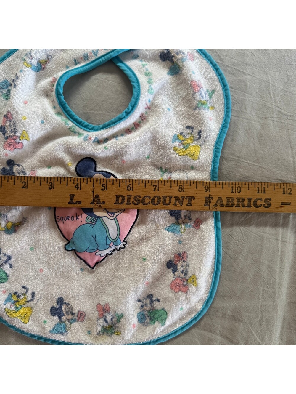 Vtg 1993 Playskool Disney Baby Mickey Mouse Feeder Bib Pluto Donald 90s - Picture 6 of 7